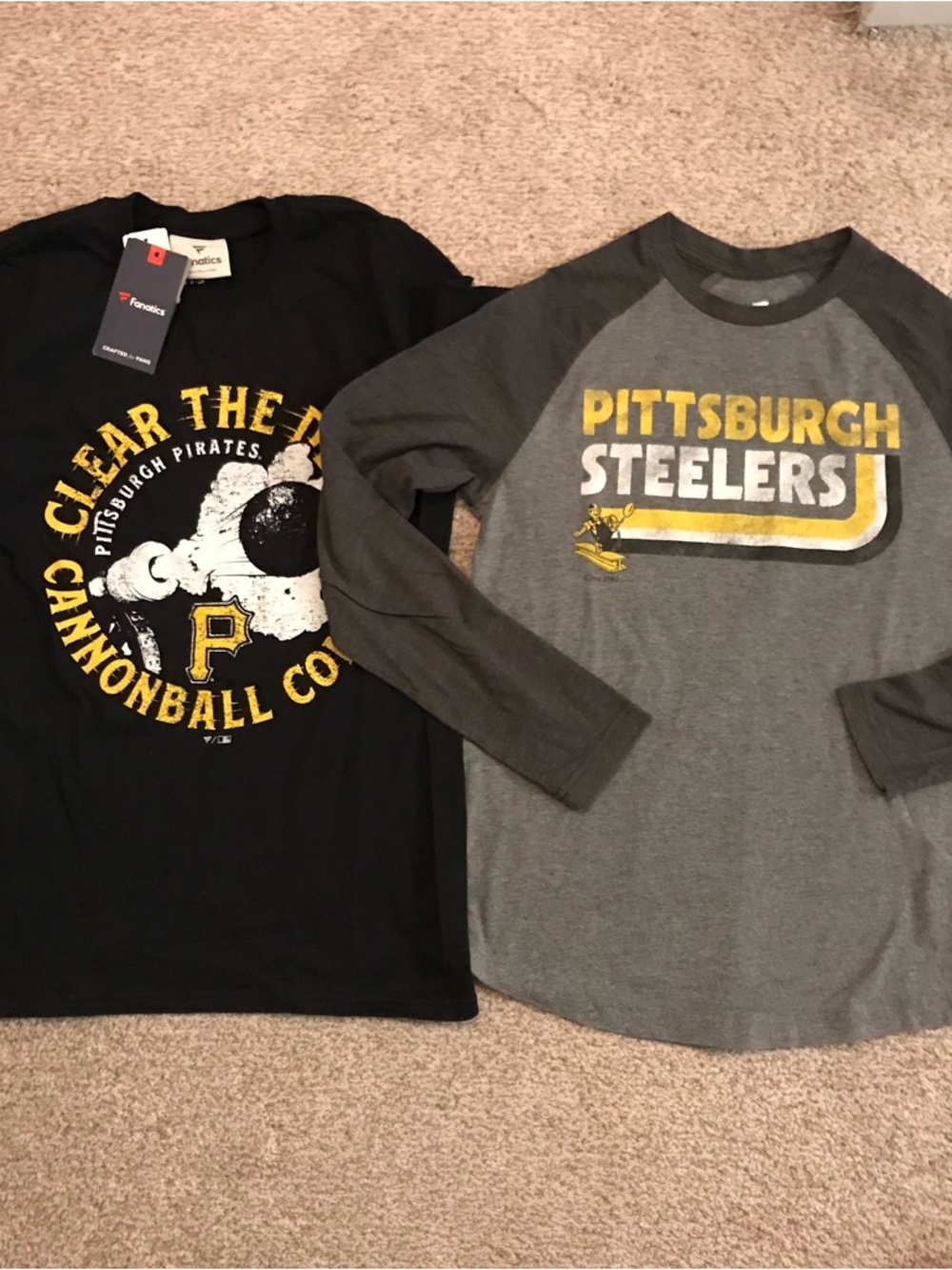 Pittsburgh Steelers and Pirates Sports T-Shirts